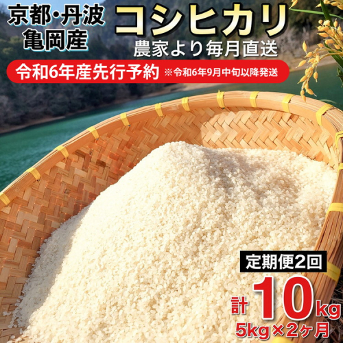 【令和6年産先行予約】米 定期便 5kg×2ヶ月 10kg コシヒカリ 佐伯の里の源流米 希少 農家直送 令和6年産 新米 白米 5キロ 2回 低農薬米 減農薬米 京都丹波産 こしひかり 家計応援 生活応援　※北海道・沖縄・離島への配送不可 ※2024年10月以降発送予定 184901 - 京都府亀岡市