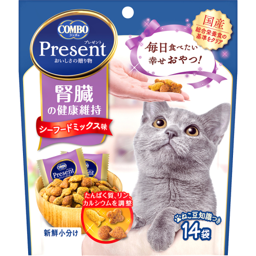 《ペットフード》日本ペットフード コンボプレゼント キャットおやつ  腎臓の健康維持  42g(小分け14袋入り)×30袋(ケース) 1850187 - 静岡県袋井市