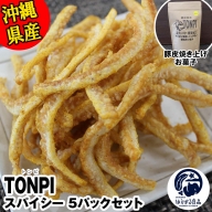 沖縄県産 豚皮焼き上げお菓子 「TONPI スパイシー 5パックセット」
