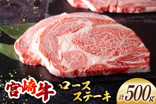 宮崎牛 ロース ステーキ 2枚 計500g [ミヤチク 宮崎県 美郷町 31au0093] 牛肉 肉 冷凍 宮崎県産 国産 霜降り サシ BBQ バーベキュー 185871 - 宮崎県美郷町