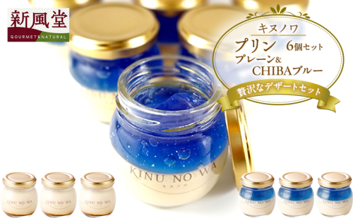 プリン プレーン CHIBAブルー 6個 セット キヌノワ 房総 贅沢 ぷりん スイーツ デザート お菓子 菓子 お土産 手作り なめらか 濃厚 ハーブ 天然色素 レモンの香り 冷蔵 冷蔵配送 千葉 千葉県 市原 市原市 1860333 - 千葉県市原市