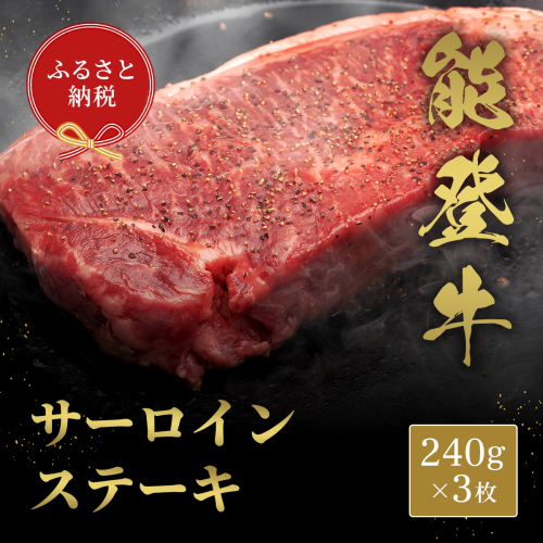 肉【和牛セレブ】能登牛 サーロインステーキ 240g×３枚 サーロインステーキ 240g 黒毛和牛 サーロイン ステーキ 霜降り ギフト 石川県 能美市 1860387 - 石川県能美市