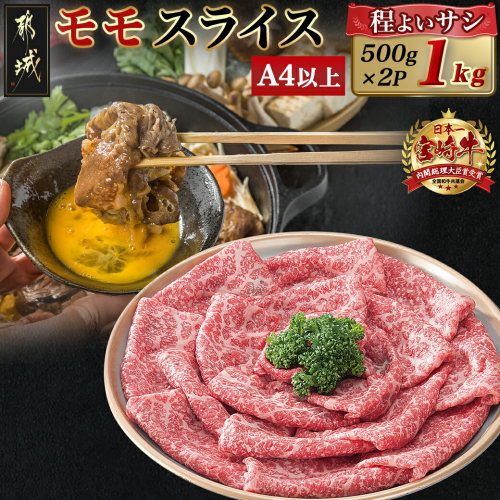 宮崎牛モモスライス(500g×2P)_MJ-N402 1865944 - 宮崎県都城市