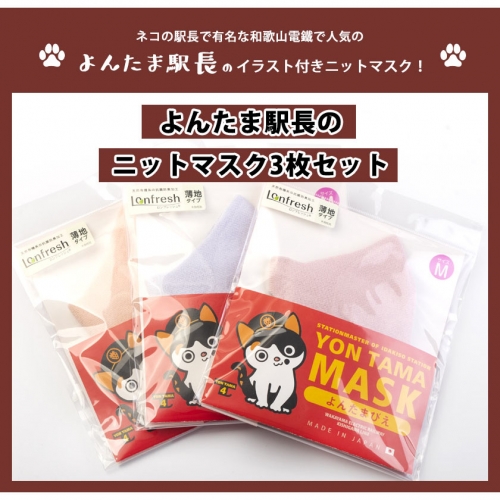 よんたま駅長のニットマスク3枚 サイズ 和歌山電鐵株式会社 90日以内に順次出荷 土日祝除く 和歌山県 紀の川市 和歌山県紀の川市 Au Pay ふるさと納税