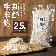 【新鮮 生米麹】2.5kg(250g×10袋) 小分けで便利！真空だから長期保存可能！　H140-031
