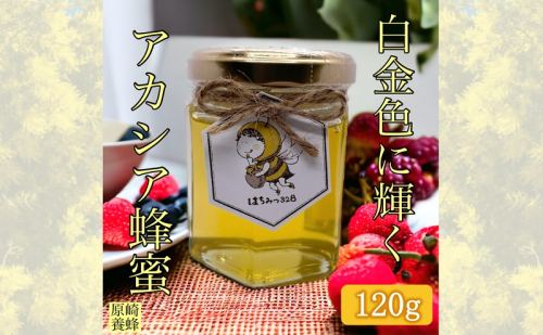 【白金色に輝く】 国産 アカシア 蜂蜜 120g 無添加 無着色 非加熱 安心安全 こだわり はちみつ ハチミツ ハニー 1881111 - 静岡県森町