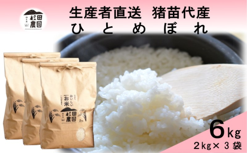 米 令和6年度産 新米 ひとめぼれ 6kg(2kg×3袋) 白米 精米 生産者直送 直送 1881258 - 福島県猪苗代町