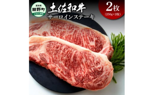 土佐和牛 サーロインステーキ 2枚（250g×2枚）合計500グラム サーロイン ステーキ 肉 お肉 牛肉 焼肉 黒毛和種 サシ きめ細やか やわらかい 赤身 ジューシー 上品 旨味 高知県産
 1884906 - 高知県田野町