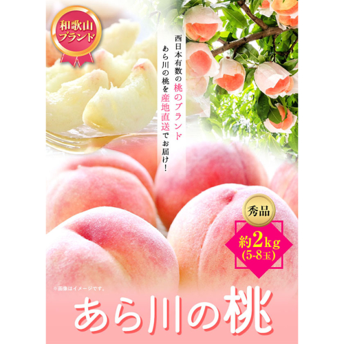 【先行予約】和歌山産あら川の桃 約 2kg （5玉～8玉）  秀品 前商店《6月末-8月上旬頃出荷》 和歌山県 紀の川市 188494 - 和歌山県紀の川市