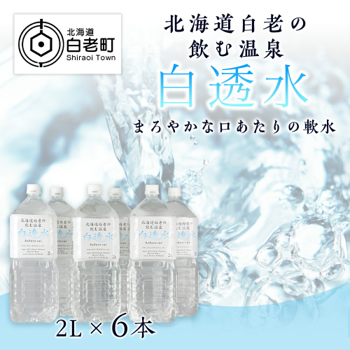 飲む白老温泉水 ～白透水～ 2L×6本 188617 - 北海道白老町