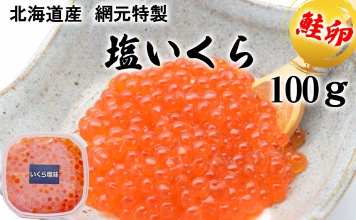 北海道産 網元特製 塩いくら 鮭卵 100g 189082 - 北海道新ひだか町