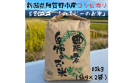 【令和7年産新米】阿賀野市産 コシヒカリ 「のぼじーのお米」 100% 10kg (5kg×2袋) 5割減減 精米 白米 3J02030