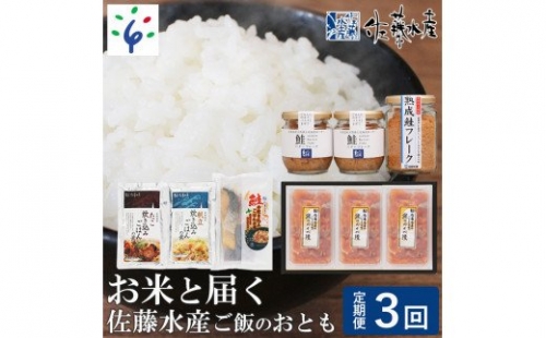 170032 【定期便・年3回】お米と届く佐藤水産 ご飯のおとも 190593 - 北海道石狩市