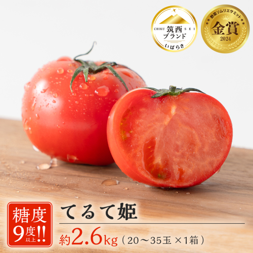 てるて姫 大箱 約2.6kg × 1箱 【20〜35玉/1箱】 2026年産 野菜ソムリエサミット 金賞 糖度9度 以上 野菜 フルーツトマト フルーツ トマト とまと [AF109ci] 1909214 - 茨城県筑西市