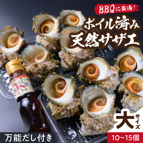 BBQに最適！　天然サザエ　ボイル済み　1.6K　大サイズ（10～15個）　※万能ダシ付き
 1910891 - 京都府京丹後市