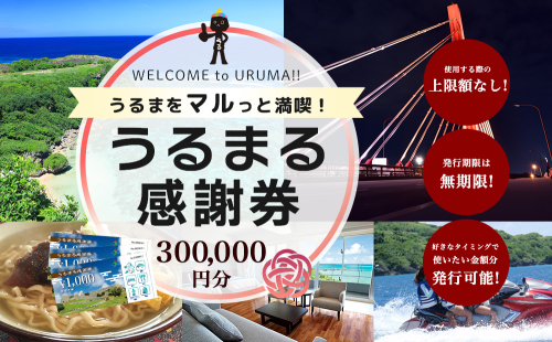 うるまる感謝券　300000円分 1918966 - 沖縄県うるま市