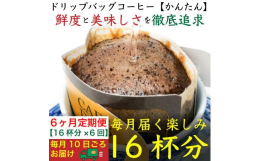 6ヶ月間毎月お届けするコーヒー豆の定期便Nif Coffeeの定番【ふつう】を味わいそのままにお手軽で便利なドリップバッグコーヒーにしました。焙煎度合いはシティロースト。酸とコクのバランスが良く、苦味