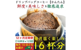 12ヶ月間毎月お届けするコーヒー豆の定期便Nif Coffeeの定番【ふつう】を味わいそのままにお手軽で便利なドリップバッグコーヒーにしました。焙煎度合いはシティロースト。酸とコクのバランスが良く、苦