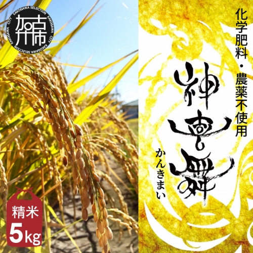 お米 化学肥料・農薬不使用“神喜舞” 精米 5kg 192200 - 兵庫県加古川市
