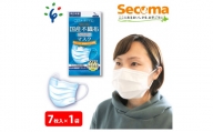 1-001 Secoma なめらか、息しやすい 国産不織布フィルターマスク 7枚