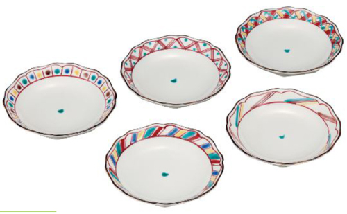 4号皿揃・色絵絵変り(5枚セット） a01 民芸品 工芸品  192522 - 石川県能美市