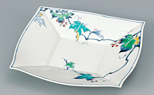 九谷焼8号盛皿　色絵野ぶどう 焼き物 民芸品 工芸品 食器  192543 - 石川県能美市
