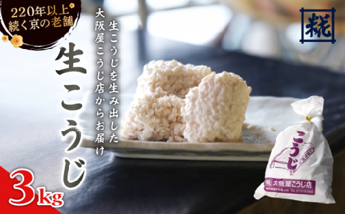 生こうじ 3kg 麹 こうじ 生麹 手作り 塩麹 味噌 糀味噌 こうじ味噌 麹甘酒 甘酒 和食 発酵食品 冷蔵 京都府 大阪屋こうじ店 京 老舗 京都 舞鶴 1929246 - 京都府京都府庁