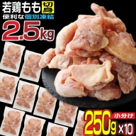 小分けで便利［250g×10袋］若鳥もも肉 個別凍結 宮崎県産【B567】