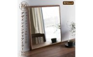【SENNOKI】Stellaステラ ウォールナットW620×D35×H620mm(6kg)木枠正方形デザインインテリアミラー