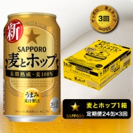T0004-1003　【定期便 3回】 麦とホップ　350ml×1箱(24缶)