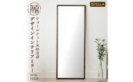 【SENNOKI】Stellaステラ ウォールナットW480×D35×H1240mm(8kg)木枠全身デザインインテリアミラー