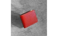 栃木レザー使用｜滑らか本革二つ折り財布｜Half wallet 01｜レッド｜minca（全7色）