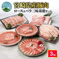 豚肉 ロース バラ セット 3kg 冷凍 送料無料　B048