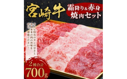 宮崎牛 切り落とし 霜降り ＆ 赤身 焼肉セット 700g カルビ モモ ウデ 赤身 国産牛 牛肉 お肉 冷凍 焼肉 焼き肉 BBQ バーベキュー 鉄板 ホットプレート ギフト 贈答用 贈り物 特別な日 誕生日 宮崎県 九州 送料無料 日本一 祝！宮崎牛は、史上初和牛オリンピック４大会連続内閣総理大臣賞受賞！ 
 1941918 - 宮崎県えびの市
