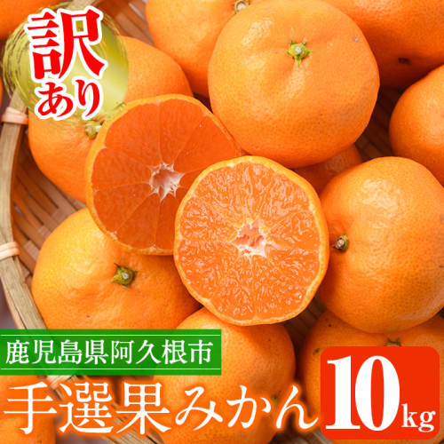 訳あり！鹿児島県産手選果みかん(計10kg)国産 柑橘 果物 フルーツ ご家庭用 サイズ 不揃い【三笠農業生産】a-24-28-z 194281 - 鹿児島県阿久根市