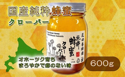 国産純粋クローバー蜂蜜（６００ｇ） en01-00038 194915 - 北海道遠軽町