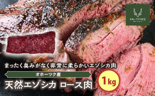 天然エゾシカロース肉（1kg） en01-00118 194947 - 北海道遠軽町