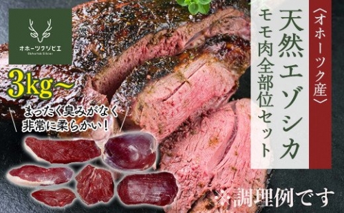 天然エゾシカモモ肉全部位セット 194948 - 北海道遠軽町