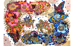 【ふるさと納税】１点もの「紅型×レジン」【新垣優香】花風「Flower Style」 ☆ 伝統工芸品 琉球紅型 限定品 コラボ商品 華やか ギャラ