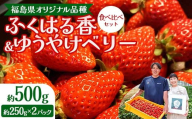 福島県オリジナル品種「ふくはる香」「ゆうやけベリー」食べ比べセット約500g(250g×2パック) いちご イチゴ 苺 福島県 鏡石町 鏡石農遊園 F6Q-227