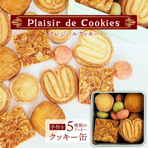 プレジールクッキー 「Plaisir de Cookies」 クッキー缶 ： 5種類 セット 盛り合わせ 詰め合わせ フロランタン ガレット ディアマンクッキー パルミエ バーチ 焼き菓子 洋菓子 クッキー cookie お菓子 スイーツ ご褒美 プチ贅沢 ギフト 贈り物 贈答用 熨斗 1960137 - 京都府舞鶴市