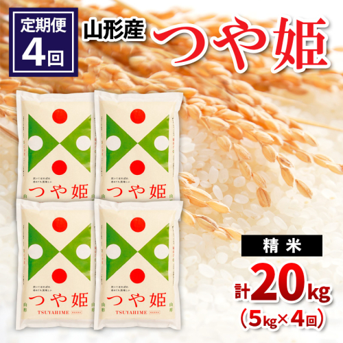 【定期便4回】山形県産 つや姫 精米 5kg×4回(計20kg) FY24-532 1963612 - 山形県山形市