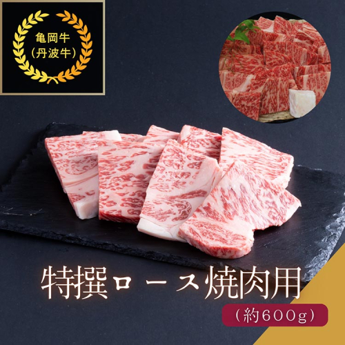 京都肉（亀岡牛・丹波牛）特選ロース焼肉用 約600g  カレー シチュー 焼き肉 ボリューム 肉 牛肉 国産 京都府産 ギフト 贈答 食品 送料無料 ※離島へのお届け不可 1963876 - 京都府亀岡市