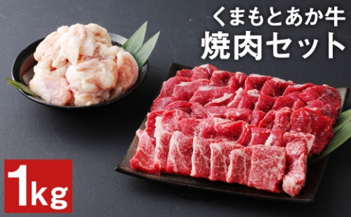 くまもと あか牛 焼肉 セット 計1kg(もも700g・ホルモン300g)和牛 牛肉 196585 - 熊本県菊池市