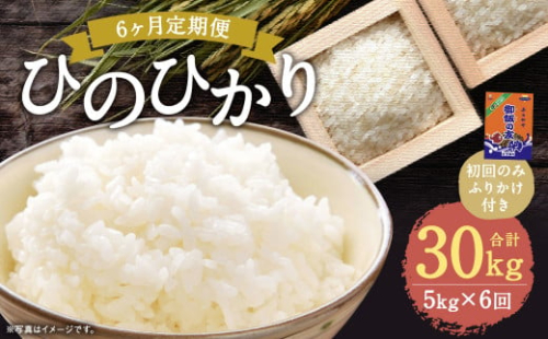 【6回定期便】ひのひかり 5kg (初回 ご飯の友 付き) 計30kg 熊本 米 ふりかけ 御飯の友 1971553 - 熊本県益城町