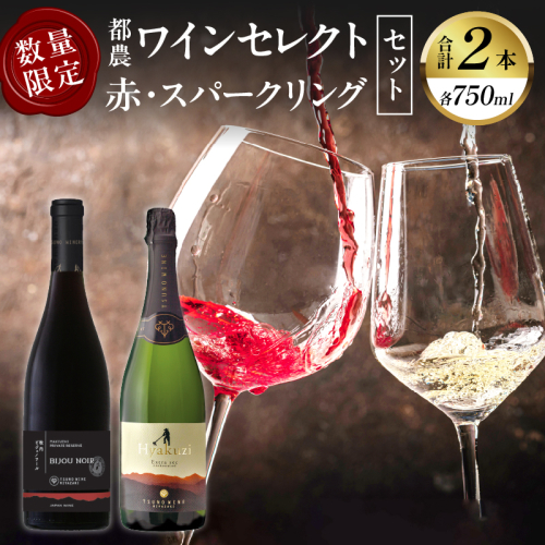 ≪数量限定≫都農ワインセレクト赤・スパークリング2本セット 酒 飲料 アルコール 国産_T014-012 1971861 - 宮崎県都農町