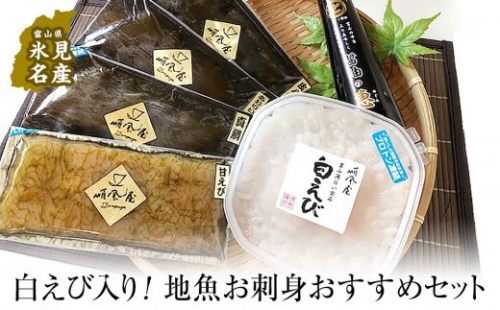 白エビ入り！》地魚お刺身おすすめセット 白えびお刺身・昆布締め