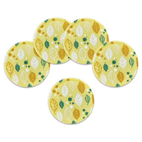 友禅和紙コースター 5枚セット オータムリーフ イエロー タツクラフト 【Tk21】 1974377 - 和歌山県上富田町