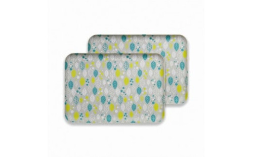 友禅染和紙トレー M 33cm ２枚セット ウインターリーフ グレー タツクラフト 【Tk287】 1974606 - 和歌山県上富田町