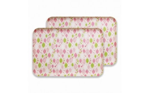 友禅染和紙トレー L 39cm 2枚セット スプリング リーフ ピンク タツクラフト 【Tk295】 1974613 - 和歌山県上富田町